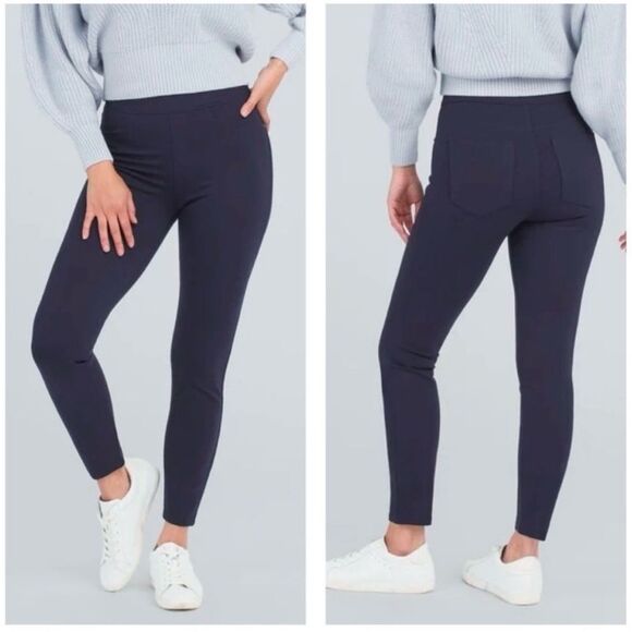 Spanx The Perfect Pant Slim Ankle Pants 4-Pocket Navy Blue Women’s Size Medium - Picture 1 of 10